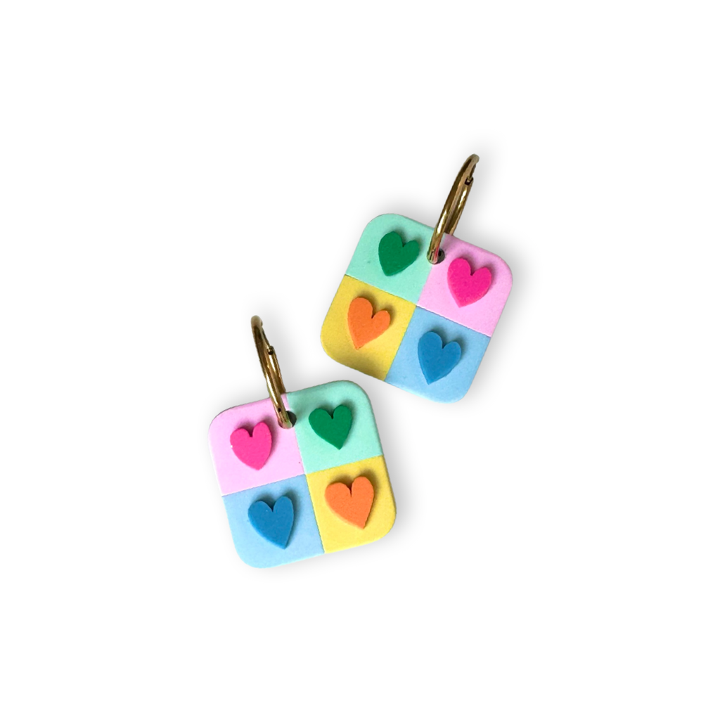Heart Cutout Hoops, Small - add note at checkout for hoop colour